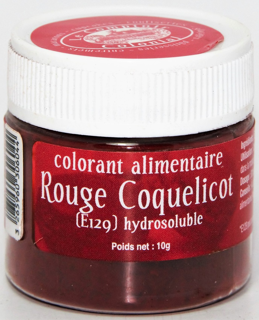 colorant hydrosoluble rouge coquelicot 10g