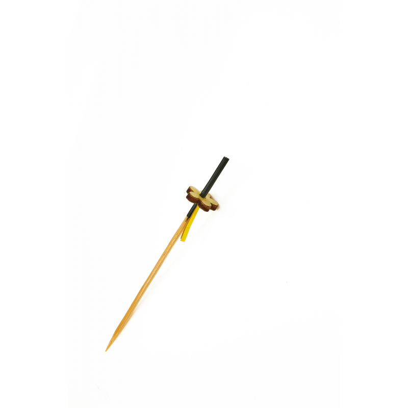 pic fleur bois 9cm (100pc)