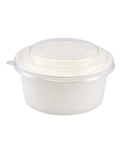 saladier carton blanc + couvercle 750ml