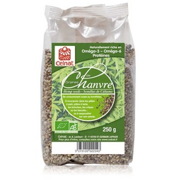 [MO-HVGRACHABIO250] graines de chanvre bio 250g Celnat
